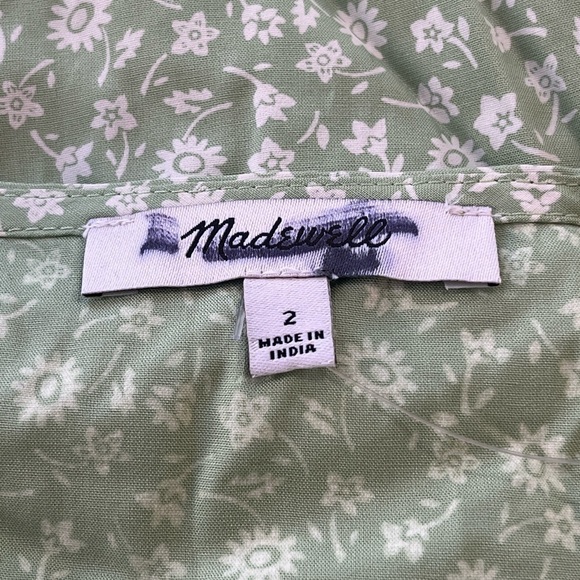 Madewell V-Neck Button-Front Mini Dress NL185 green 2 - Picture 6 of 6